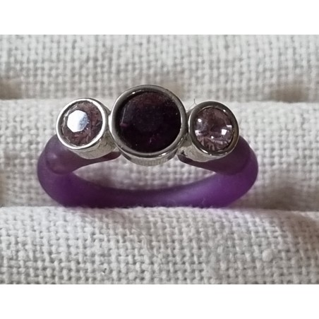 Ring mit Swarovski Steinen lila/flieder