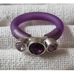 Ring mit Swarovski Steinen lila/flieder