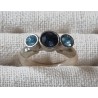 Ring mit Swarovski Steinen türkis/transparent