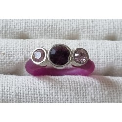 Ring mit Swarovski Steinen lila/flieder