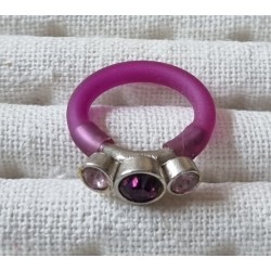Ring mit Swarovski Steinen lila/flieder