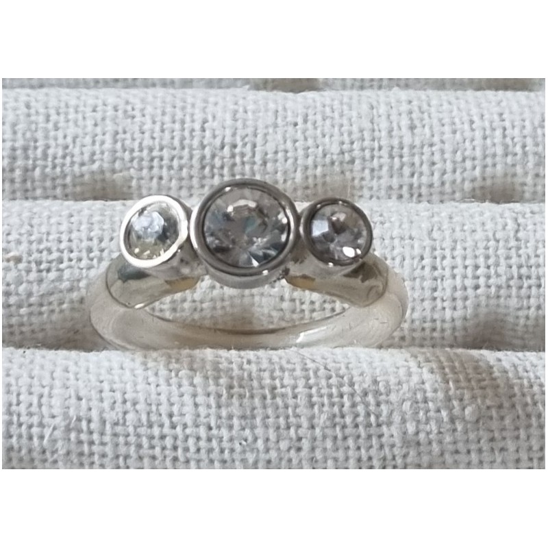 Ring mit Swarovski Steinen silber/transparent