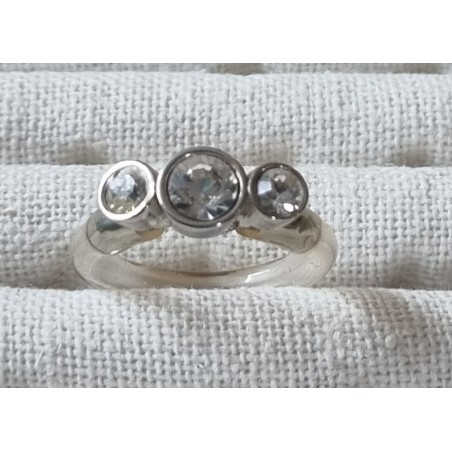 Ring mit Swarovski Steinen silber/transparent
