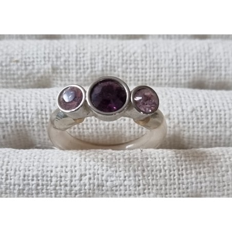 Ring mit Swarovski Steinen lila/transparent