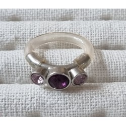 Ring mit Swarovski Steinen lila/transparent