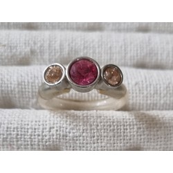 Ring mit Swarovski Steinen rosa/transparent