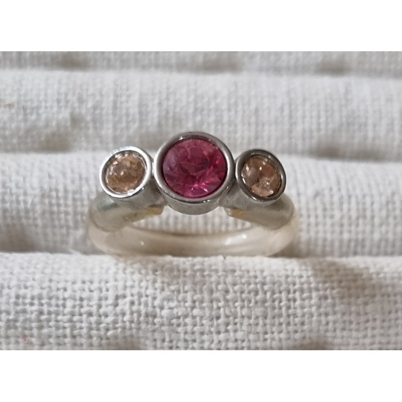 Ring mit Swarovski Steinen rosa/transparent
