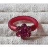 Ring mit Swarovski Steinen Blume pink