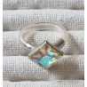 Ring mit Swarovski Steinen Quadrat regenbogen/transparent