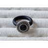 Ring mit Swarovski Steinen Rund schwarz