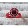 Ring mit Swarovski Steinen Rund rot