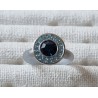 Ring mit Swarovski Steinen Rund blau/hellgrau