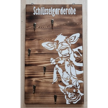 Schlüsselgarderobe " Bauernhoftiere " geflammt