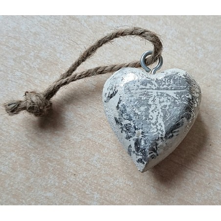 Holz Herz weiss/silber