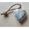 Holz Herz weiss/silber