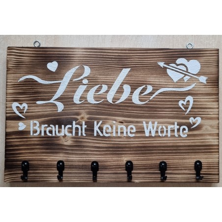 Schlüsselgarderobe " Liebe " geflammt