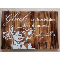 Schlüsselgarderobe " Glück " geflammt