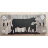 Schlüsselgarderobe Kuh mit Kalb geflammt/creme