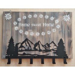 Garderobe Berge/Wald geflammt/creme