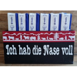 Taschentuch Böxli " Nase voll " schwarz