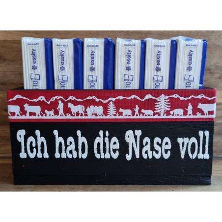 Taschentuch Böxli " Nase voll " schwarz