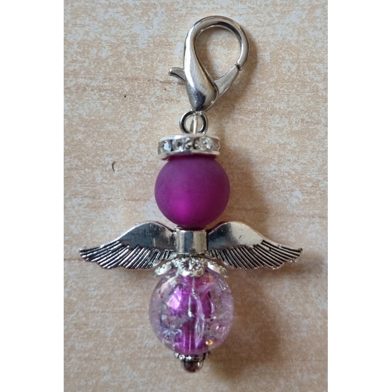 Perlen Engel transparent/magenta