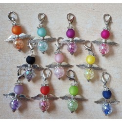 Perlen Engel transparent/magenta