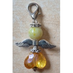 Herz Perlen Engel transparent/gelb