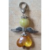Herz Perlen Engel transparent/gelb