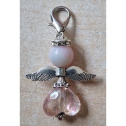 Herz Perlen Engel transparent/blass rosa