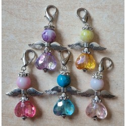 Herz Perlen Engel transparent/blass rosa