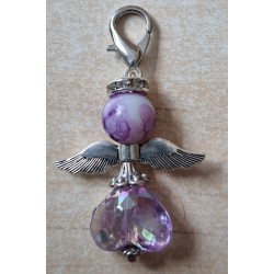Herz Perlen Engel transparent/flieder