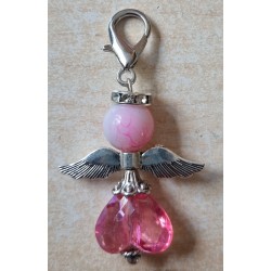 Herz Perlen Engel transparent/rosa