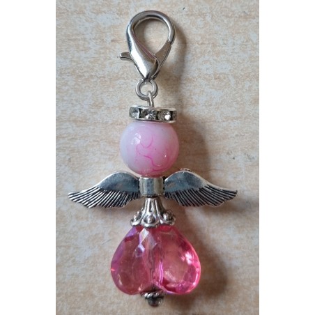 Herz Perlen Engel transparent/rosa