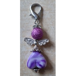 Herz Perlen Engel violette/weiss