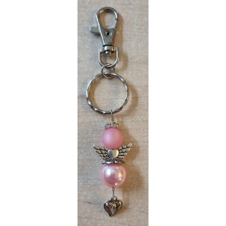 Schlüsselanhänger Engel/Herz rosa