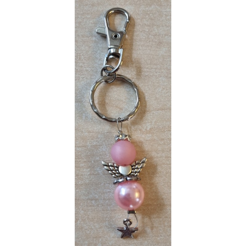 Schlüsselanhänger Engel/Stern rosa