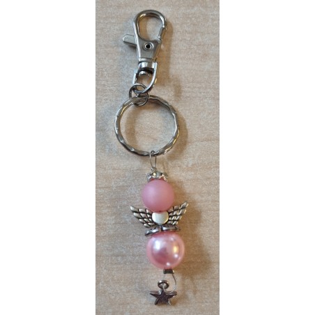 Schlüsselanhänger Engel/Stern rosa