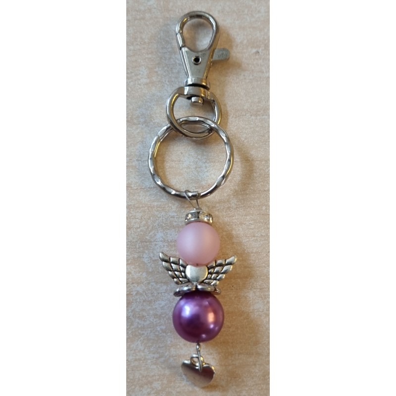 Schlüsselanhänger Engel/Herz magenta