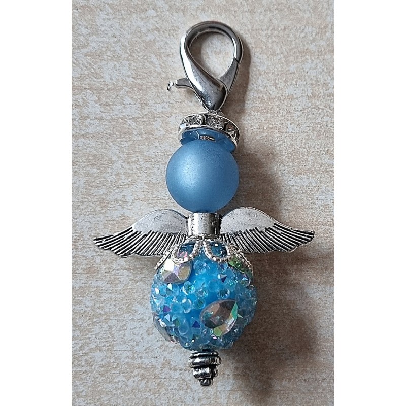Perlen Engel glitzer/Herz türkis