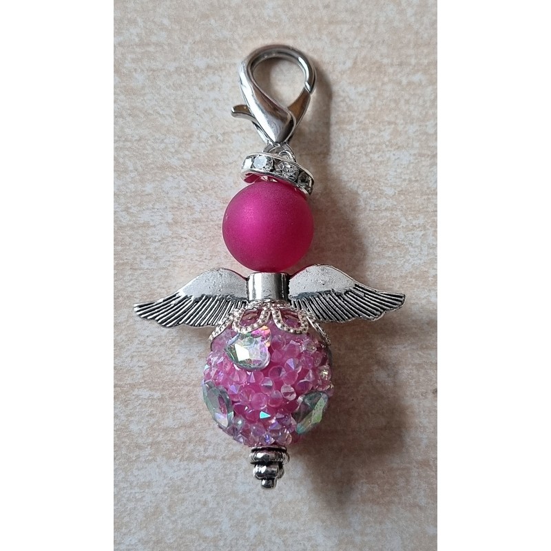 Perlen Engel glitzer/Herz pink
