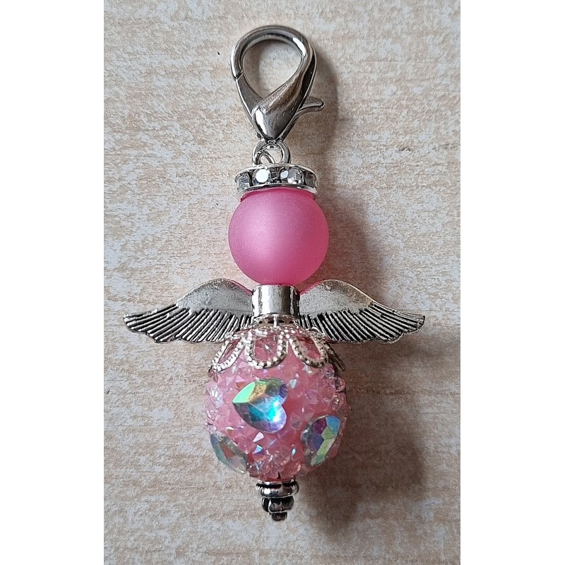 Perlen Engel glitzer/Herz rosa