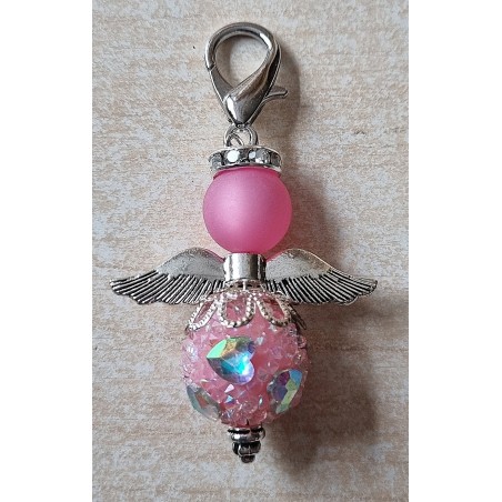 Perlen Engel glitzer/Herz rosa