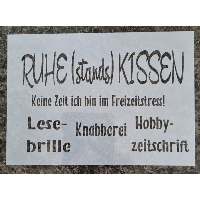 Schablone " Ruhestandskissen "