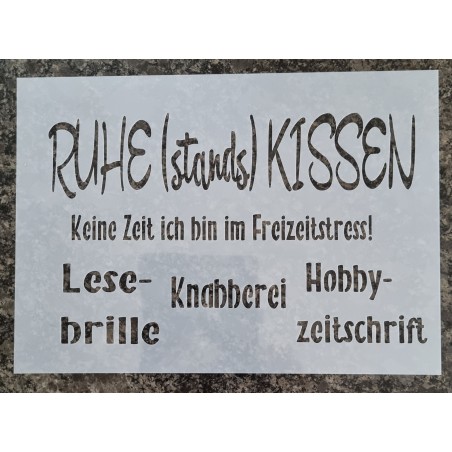 Schablone " Ruhestandskissen "