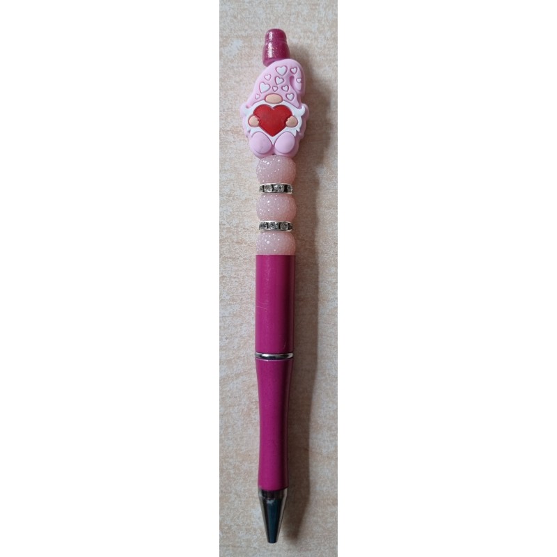 Kugelschreiber Wichtel Perle pink/rosa