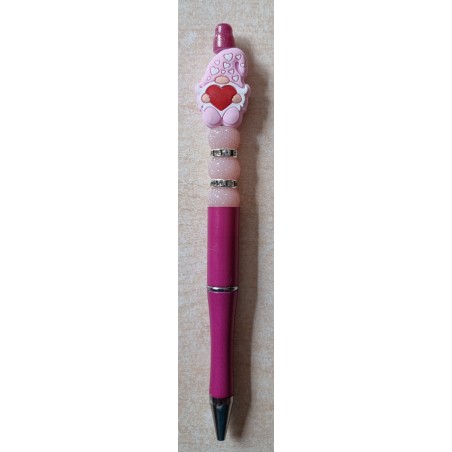 Kugelschreiber Wichtel Perle pink/rosa