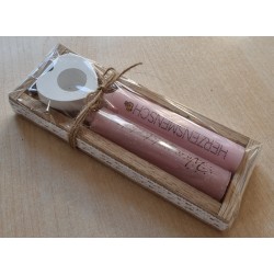 Kerzen Set " Wunschlicht/Herzensmensch " rosa/altrosa