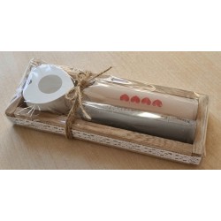 Kerzen Set " Kleines Dankeschön " grau/creme