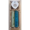 Kerzen Set " Wundernerze/Für Dich von Herzen " mint/türkis